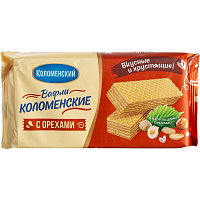 Вафли Коломенские с орехами 200 г фото Вафли Коломенские с орехами 200 г