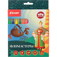 Фломастеры Комус Три Богатыря 12 цветов с вентилируемыми колпачками смываемые фото Фломастеры Комус Три Богатыря 12 цветов с вентилируемыми колпачками смываемые