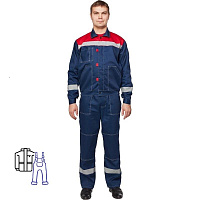 Костюм рабочий летний мужской л20-КПК с СОП синий/красный (размер 48-50, рост 194-200) фото Костюм рабочий летний мужской л20-КПК с СОП синий/красный (размер 48-50, рост 194-200)
