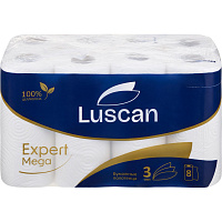 Полотенца бумажные Luscan Expert Mega 3-слойные белые 8 рулонов по 12 метров фото Полотенца бумажные Luscan Expert Mega 3-слойные белые 8 рулонов по 12 метров