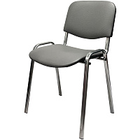 Стул офисный Easy Chair Изо PC 10 серый (искусственная кожа, металл с имитацией под хром) фото Стул офисный Easy Chair Изо PC 10 серый (искусственная кожа, металл с имитацией под хром)