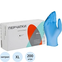 Перчатки одноразовые универсальные нитриловые Top Glove нестерильные неопудренные размер XL (9-10) голубые (100 пар/200 штук в упаковке)