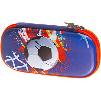 Пенал-косметичка односекционный Комус Класс 3D football синий фото Пенал-косметичка односекционный Комус Класс 3D football синий