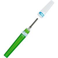 Игла двусторонняя Kometaline FB G21 (0.8x38 мм) зеленая с визуальной камерой (100 штук в упаковке) фото Игла двусторонняя Kometaline FB G21 (0.8x38 мм) зеленая с визуальной камерой (100 штук в упаковке)