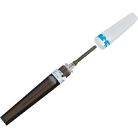 Игла двусторонняя Kometaline FB G22 (0.7x25 мм) черная с визуальной камерой (100 штук в упаковке) фото Игла двусторонняя Kometaline FB G22 (0.7x25 мм) черная с визуальной камерой (100 штук в упаковке)