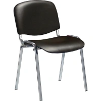 Стул офисный Easy Chair ИЗО/ISO чёрный, экокожа, хромированный , поперечина (диаметр) 18 мм