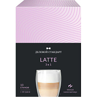 Кофе порционный растворимый Деловой Стандарт 3в1 Latte 10 пакетиков по 16 г фото Кофе порционный растворимый Деловой Стандарт 3в1 Latte 10 пакетиков по 16 г