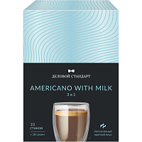 Кофе порционный растворимый Деловой Стандарт 3в1 Americano 10 пакетиков по 18 г фото Кофе порционный растворимый Деловой Стандарт 3в1 Americano 10 пакетиков по 18 г