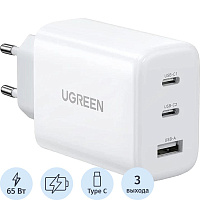 Сетевое зарядное устройство Ugreen CD275 65 Вт (90496) фото Сетевое зарядное устройство Ugreen CD275 65 Вт (90496)