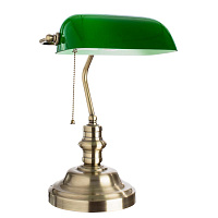Светильник настольный Arte Lamp Banker A2492LT-1AB зеленый фото Светильник настольный Arte Lamp Banker A2492LT-1AB зеленый