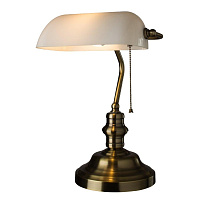 Светильник настольный Arte Lamp Banker A2493LT-1AB белый фото Светильник настольный Arte Lamp Banker A2493LT-1AB белый