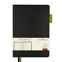 Блокнот А5 80л Bruno Visconti BOSTON черный, салатовый обрез 3-700/04