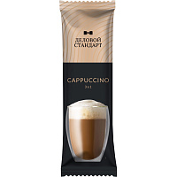 Кофе порционный Деловой Стандарт 3в1 Cappuccino (50 штук по 18 г) фото Кофе порционный Деловой Стандарт 3в1 Cappuccino (50 штук по 18 г)