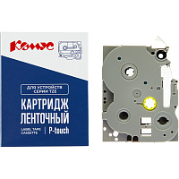 Картридж Комус TZE-354 для принтера этикеток Brother (24 мм х 8 м, цвет ленты черный, шрифт золотистый) фото Картридж Комус TZE-354 для принтера этикеток Brother (24 мм х 8 м, цвет ленты черный, шрифт золотистый)