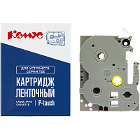 Картридж Комус TZE-355 для принтера этикеток Brother (24 мм х 8 м, цвет ленты черный, шрифт белый) фото Картридж Комус TZE-355 для принтера этикеток Brother (24 мм х 8 м, цвет ленты черный, шрифт белый)