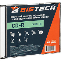 Носители информации Bigtech YCDRB006 CD-R 700 МБ/52х/1 slim box фото Носители информации Bigtech YCDRB006 CD-R 700 МБ/52х/1 slim box