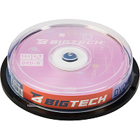 Диск DVD-R BigTech 4.7 ГБ 16x cake box YDVDRB004 (10 штук в упаковке) фото Диск DVD-R BigTech 4.7 ГБ 16x cake box YDVDRB004 (10 штук в упаковке)