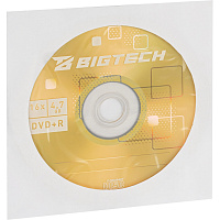 Диск DVD+R BigTech 4.7 ГБ 16x конверт YDVDRB010 фото Диск DVD+R BigTech 4.7 ГБ 16x конверт YDVDRB010