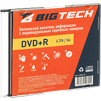 Диск DVD+R BigTech 4.7 ГБ 16x slim YDVDRB011 фото Диск DVD+R BigTech 4.7 ГБ 16x slim YDVDRB011
