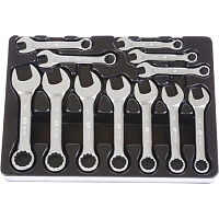 Набор ключей комбинированных укороченных,8-19мм,ложемент,12 предм.KING TONY