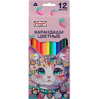 Карандаши цветные Комус Класс Kitty stickers 12 карандашей 12 цветов трёхгранные фото Карандаши цветные Комус Класс Kitty stickers 12 карандашей 12 цветов трёхгранные