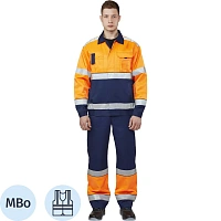 Костюм сигнальный летний с полукомбинезоном Оранж КПК оранжевый/синий с СОП (размер 44-46, рост 182-188)