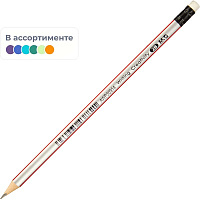Карандаш чернографитный деревянный 2B с ластиком M&G заточенный трехгранный фото Карандаш чернографитный деревянный 2B с ластиком M&G заточенный трехгранный