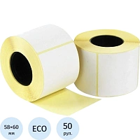 Термоэтикетки ЭКО 58х60, 450шт/рул, вт.40, 50 рул/упак