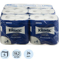 Бумага туалетная Kimberly-Clark Kleenex Premium Extra Comfort 4-слойная белая (24 рулона в упаковке) фото Бумага туалетная Kimberly-Clark Kleenex Premium Extra Comfort 4-слойная белая (24 рулона в упаковке)