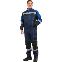 Костюм рабочий летний Формула Коттон-КПК с СОП синий/васильковый (размер 60-62, рост 170-176)
