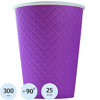 Стакан одноразовый бумажный Комус Waffle Color 430/300 мл (25 штук в упаковке) фото Стакан одноразовый бумажный Комус Waffle Color 430/300 мл (25 штук в упаковке)