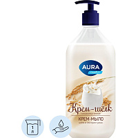 Крем-мыло Aura Silky Cream 1000 мл фото Крем-мыло Aura Silky Cream 1000 мл
