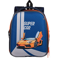 Ранец Комус Класс Light Super car синий с двумя отделениями фото Ранец Комус Класс Light Super car синий с двумя отделениями