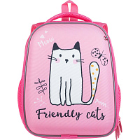 Ранец Комус Класс Light Friendly cats розовый с двумя отделениями фото Ранец Комус Класс Light Friendly cats розовый с двумя отделениями