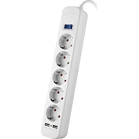 Сетевой фильтр Sven SF-05LU на 5 розеток + 2 USB 1.8 метра (SV-017392) фото Сетевой фильтр Sven SF-05LU на 5 розеток + 2 USB 1.8 метра (SV-017392)