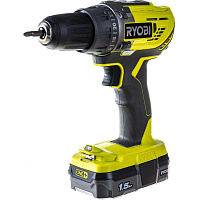 Дрель-шуруповерт аккумуляторная Ryobi One+ R18DD3-115S АКБ х Li-ion (18В, 1.5 Ач)+ЗУ (5133005301) фото Дрель-шуруповерт аккумуляторная Ryobi One+ R18DD3-115S АКБ х Li-ion (18В, 1.5 Ач)+ЗУ (5133005301)