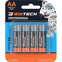 Батарейка AA пальчиковая BigTech Professional (4 штуки в упаковке) фото Батарейка AA пальчиковая BigTech Professional (4 штуки в упаковке)