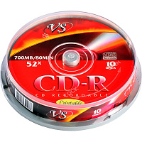 Диск CD-R VS 700 МБ 52x cake box VSCDRIPCB1001 (10 штук в упаковке) фото Диск CD-R VS 700 МБ 52x cake box VSCDRIPCB1001 (10 штук в упаковке)