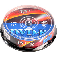 Диск DVD-R VS 4.7 ГБ 16x cake box VSDVDRCB1001 (10 штук в упаковке) фото Диск DVD-R VS 4.7 ГБ 16x cake box VSDVDRCB1001 (10 штук в упаковке)