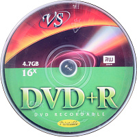 Диск DVD+R VS 4.7 ГБ 16x cake box VSDVDPRIPCB1001 (10 штук в упаковке) фото Диск DVD+R VS 4.7 ГБ 16x cake box VSDVDPRIPCB1001 (10 штук в упаковке)