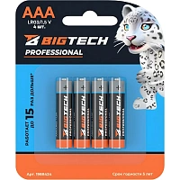 Батарейка BigTech Professional ААA/LR03 бл/4шт фото Батарейка BigTech Professional ААA/LR03 бл/4шт
