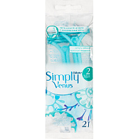Бритва одноразовая женская Gillette Simply Venus 2 (2 штуки в упаковке) фото Бритва одноразовая женская Gillette Simply Venus 2 (2 штуки в упаковке)