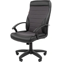 Кресло ТП 639 экокожа/ткань Т,серый/черный,пластик