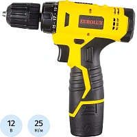 Дрель-шуруповёрт аккумуляторная Eurolux ДА-12/1Li АКБ х Li-ion (12 В, 1.5 Ач)+ЗУ в кейсе (72/14/37)