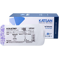 Шовный материал хирургический рассасывающийся Katsan USP 4/0 75 см колющая игла 17 мм 1/2 (12 штук в упаковке) фото Шовный материал хирургический рассасывающийся Katsan USP 4/0 75 см колющая игла 17 мм 1/2 (12 штук в упаковке)