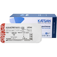 Шовный материал хирургический рассасывающийся Katsan USP 4/0 75 см обратно-режущая игла 19 мм 3/8 (24 штуки в упаковке) фото Шовный материал хирургический рассасывающийся Katsan USP 4/0 75 см обратно-режущая игла 19 мм 3/8 (24 штуки в упаковке)