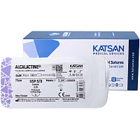 Шовный материал хирургический рассасывающийся Katsan USP 5/0 75 см режущая игла 16 мм 3/8 (12 штук в упаковке) фото Шовный материал хирургический рассасывающийся Katsan USP 5/0 75 см режущая игла 16 мм 3/8 (12 штук в упаковке)