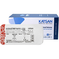 Шовный материал хирургический рассасывающийся Katsan USP 5/0 75 см колющая игла 13 мм 1/2 (12 штук в упаковке) фото Шовный материал хирургический рассасывающийся Katsan USP 5/0 75 см колющая игла 13 мм 1/2 (12 штук в упаковке)