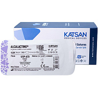 Шовный материал хирургический рассасывающийся Katsan USP 4/0 75 см обратно-режущая игла 19 мм 3/8 (12 штук в упаковке) фото Шовный материал хирургический рассасывающийся Katsan USP 4/0 75 см обратно-режущая игла 19 мм 3/8 (12 штук в упаковке)