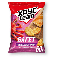Сухарики Хрустим багет со вкусом королевского краба 60 г фото Сухарики Хрустим багет со вкусом королевского краба 60 г